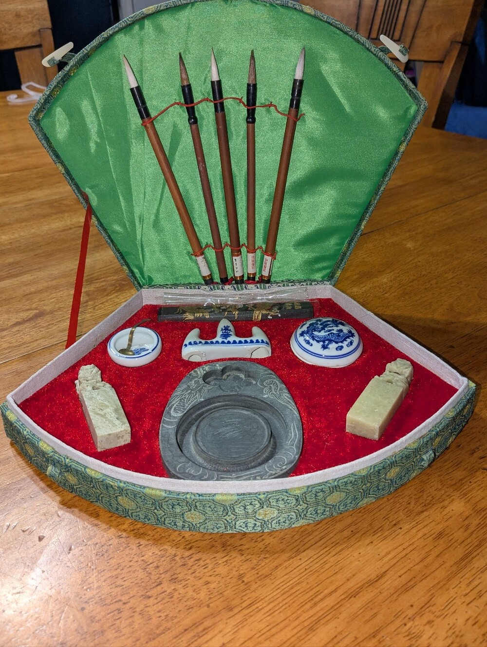 VTG Chinese Calligraphy Set 11-Pc "Four Treasures of the Study" Kit - Pristine